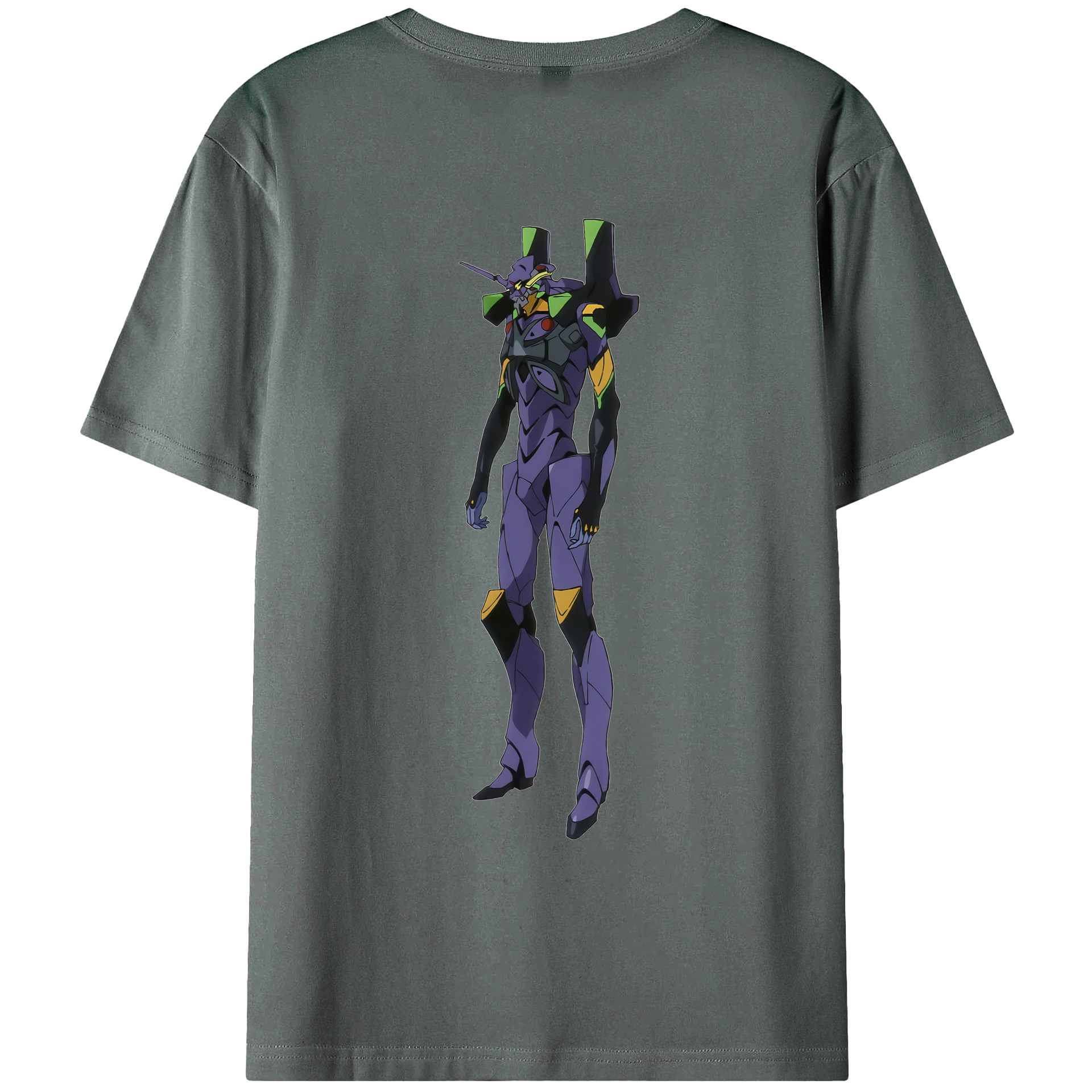 （画像用） EVA 新世紀エヴァンゲリオン 綿100％ メンズ半袖Tシャツ（バックプリント） 通気性